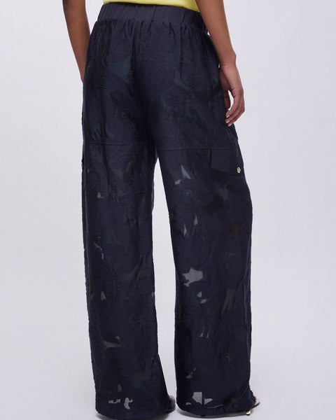 365216 LiuJo pantalon cargo en organza marine