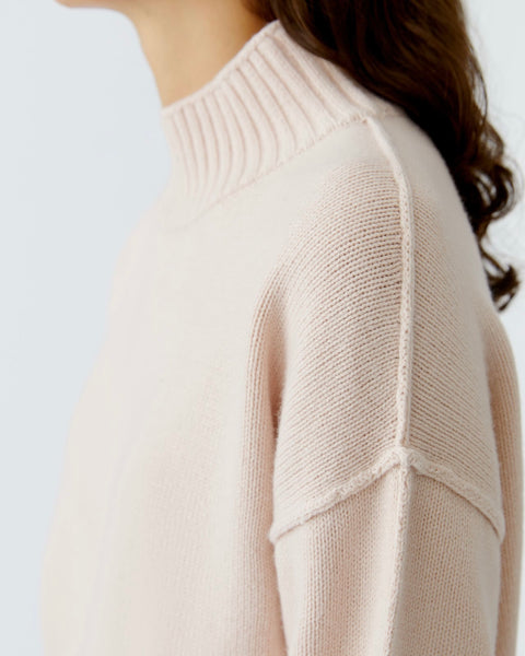 383725 OUI tricot coton col montant rose