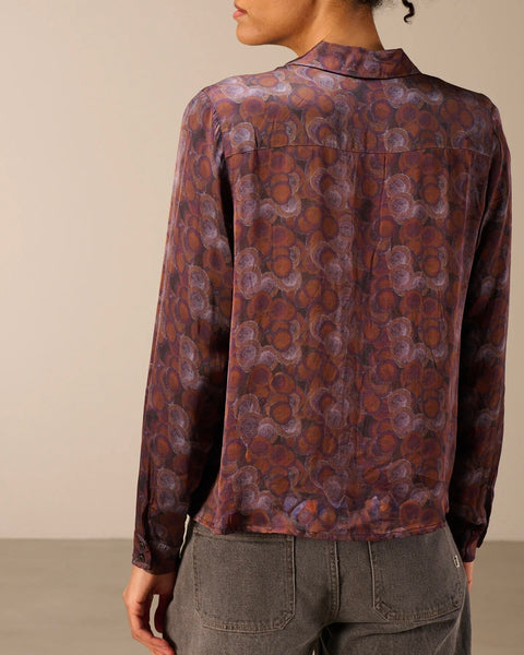 371625 Nile blouse satinée ample court imprimé