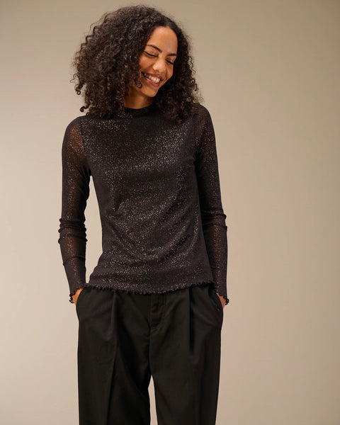 372025 Nile tricot mesh doublé noir et or