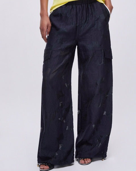 365216 LiuJo pantalon cargo en organza marine