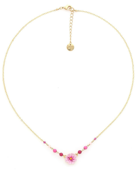 324615 FRANCK HERVAL Collier avec fleur rose