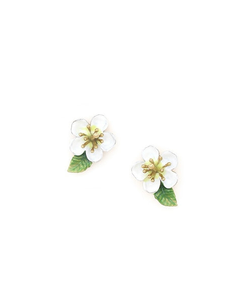 324415  FRANCK HERVAL boucle d’oreilles fleur blanche