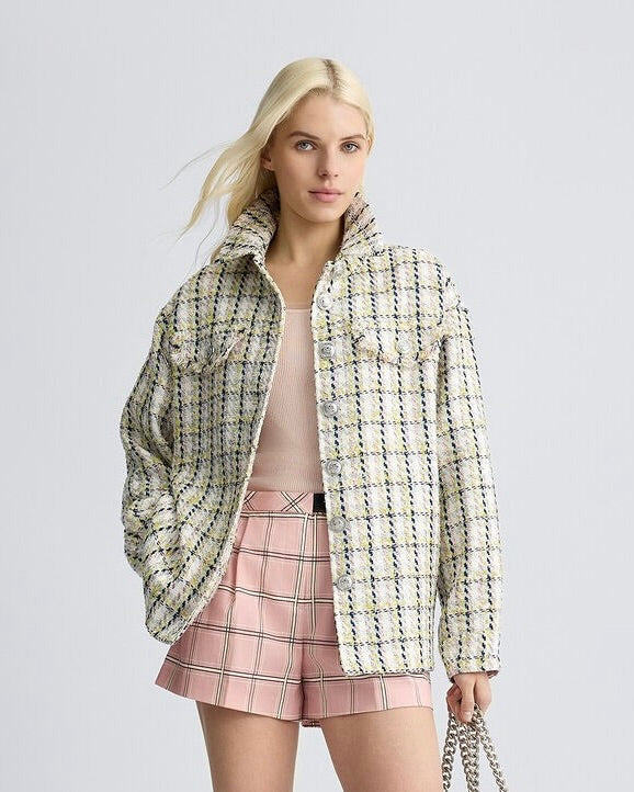 290715 Liu Jo veston tweed couleur pastel