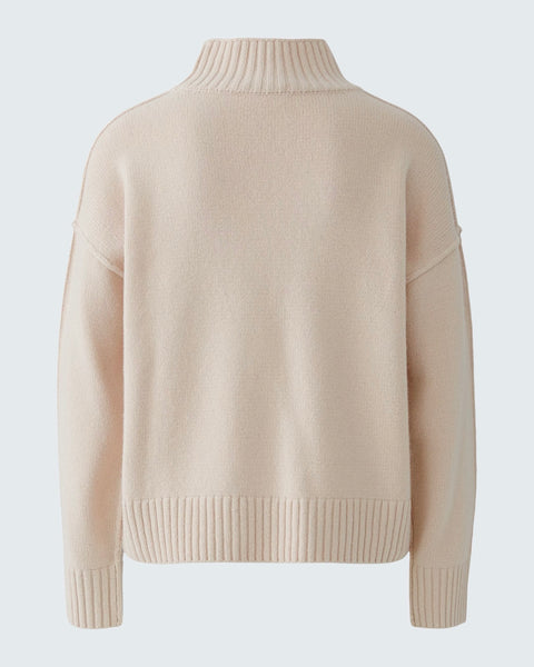 383725 OUI tricot coton col montant rose