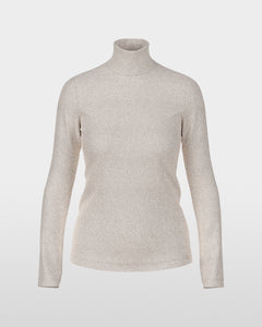 365825  MARCCAIN chandail col cheminée beige/lurex