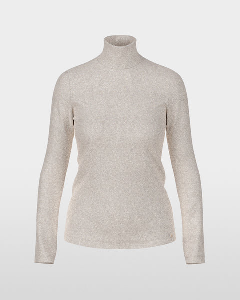 365825  MARCCAIN chandail col cheminée beige/lurex