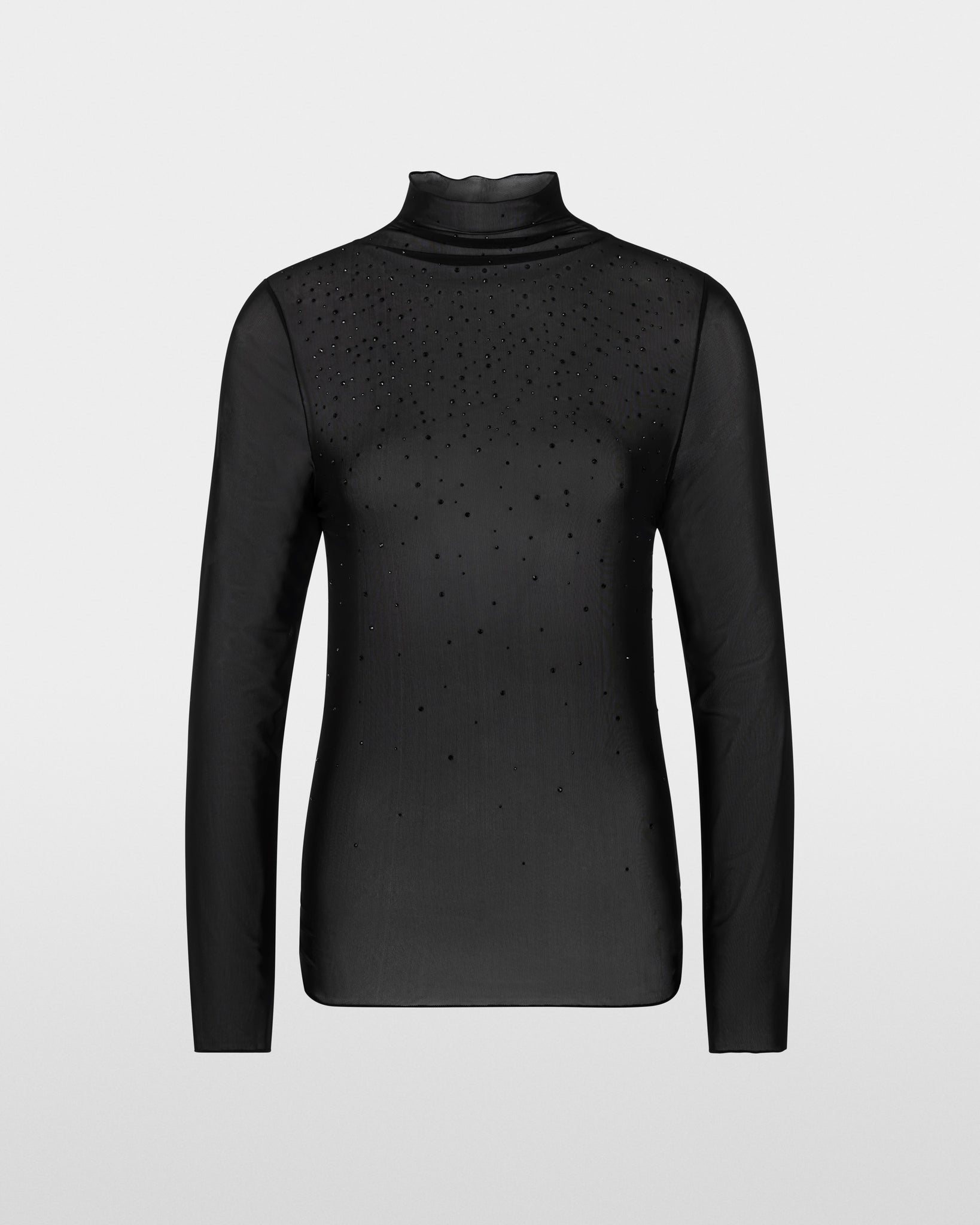 365725 MARCCAIN chandail mesh col cheminée et cristaux