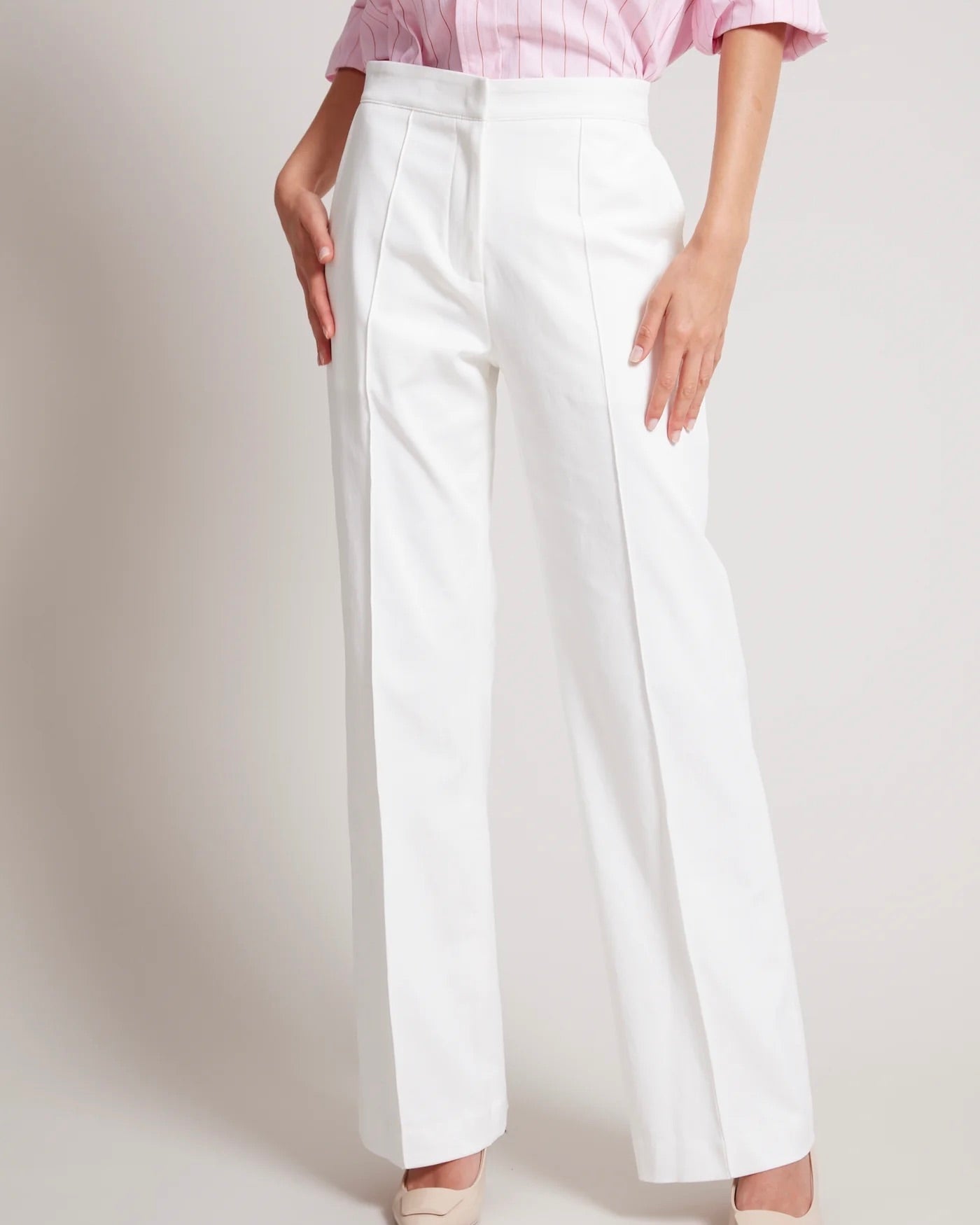 273215 Adrøit Atelier pantalon blanc droit Preston