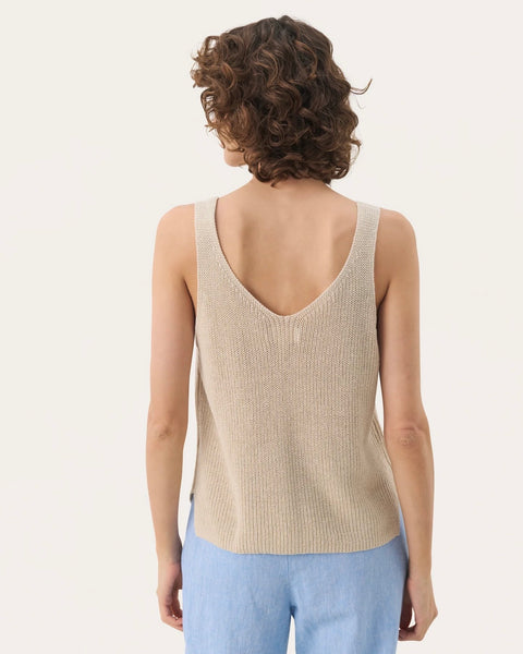 382916 Part Two Camisole encolure en « v » en tricot beige