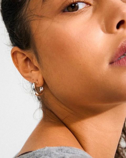 349625 PILGRIM Boucle d’oreilles PHASE anneaux épais argent