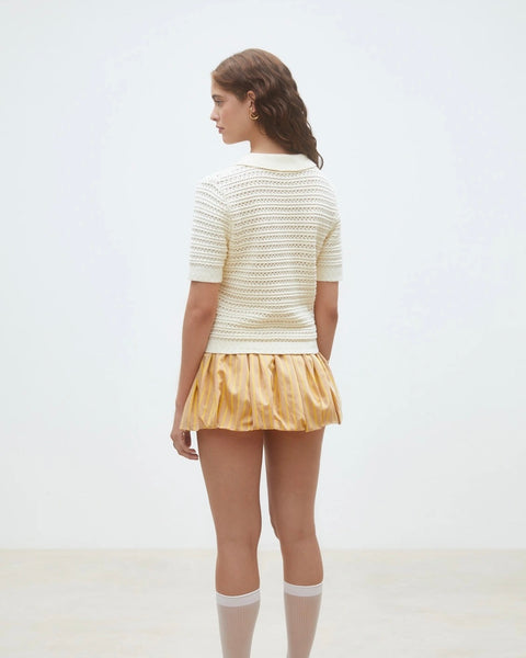 357316 Polo tricot ajouré