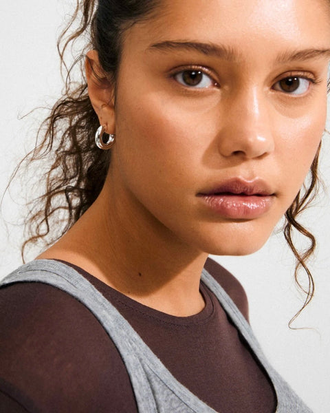 349625 PILGRIM Boucle d’oreilles PHASE anneaux épais argent