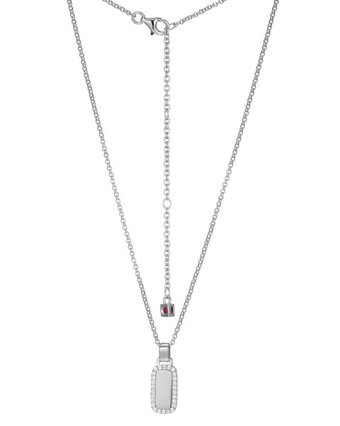 376025 ELLE collier Allure médaillon ovale argent et cristaux