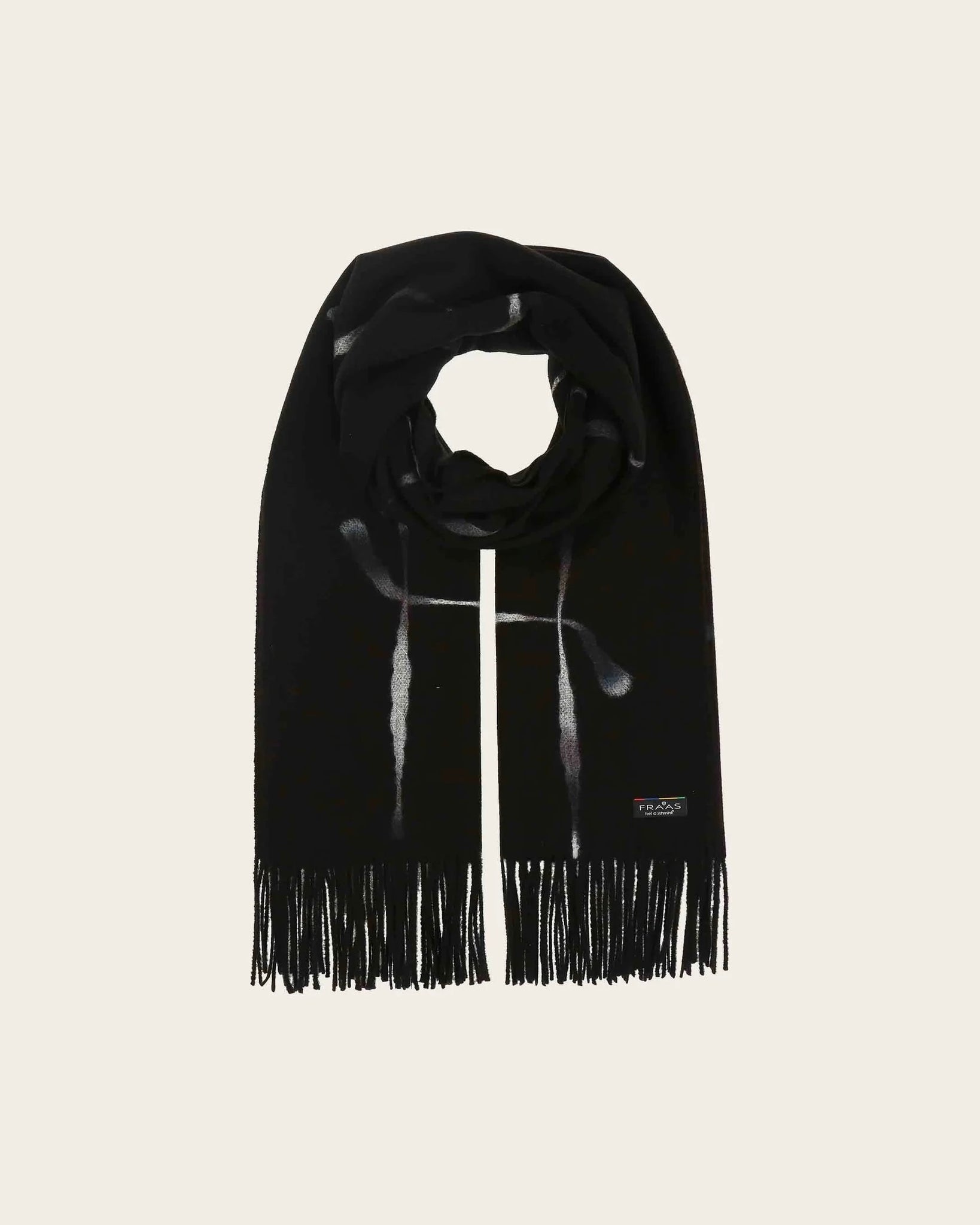 393325 Fraas foulard noir et ligne gris bleu