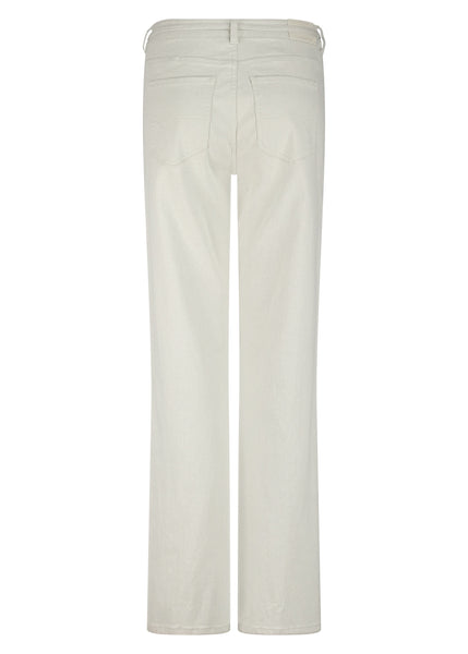 343216 TRAMONTANA Pantalon beige en denim et lurex à jambes larges