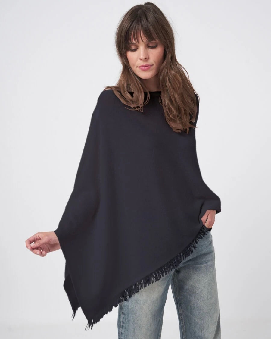 354725 Repeat poncho cachemire