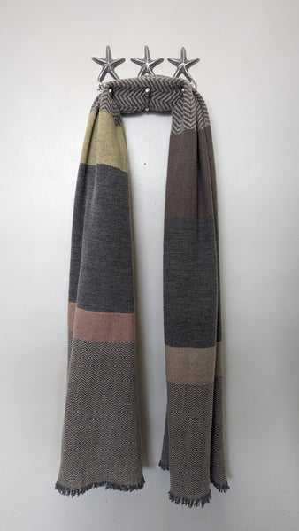 394522 FRAAS foulard laine vierge gris et pastel
