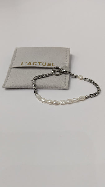 748514 L’ACTUEL bracelet maille et perles