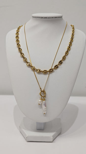 649414 L’ACTUEL collier or perles d’eau douce
