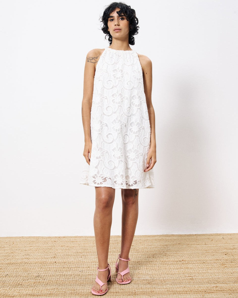 267315 FRNCH robe dentelle blanc