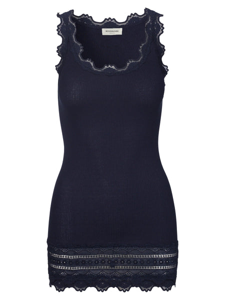 001 Rosemunde Camisole longue avec dentelle