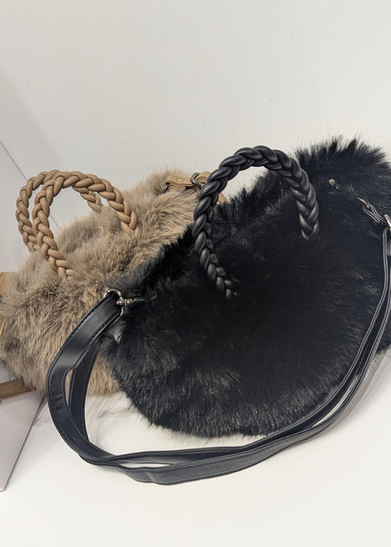 249524 Flora Sac à main fausse fourrure