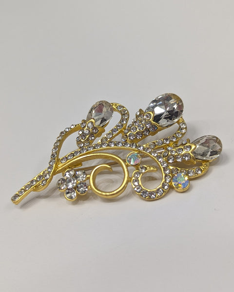 399816 L'Actuel Broche forme branche avec zircons et pierres