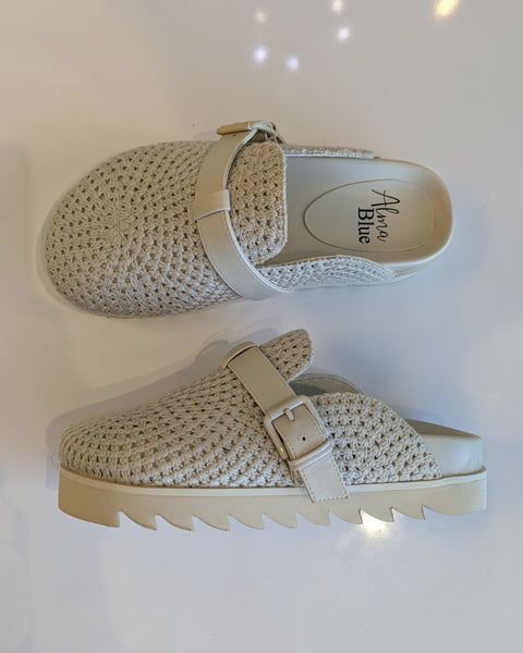 395416 mule crochetée greige