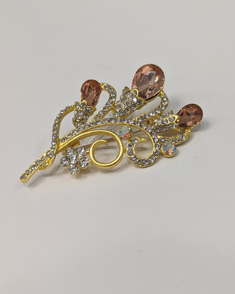 399816 L'Actuel Broche forme branche avec zircons et pierres