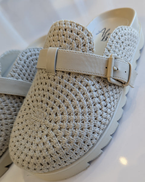 395416 mule crochetée greige