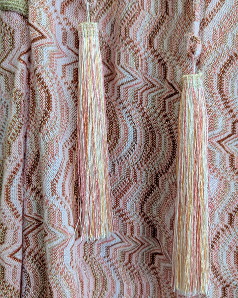 366416 Pho Firenze robe longue licou à chevron rose
