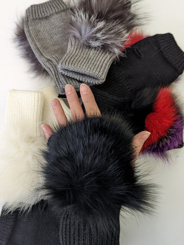 419322 Mitchies Gant sans doigts laine & fourrures