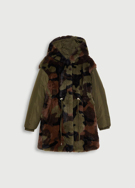 411922 Liu Jo manteau d’hiver camouflage réversible