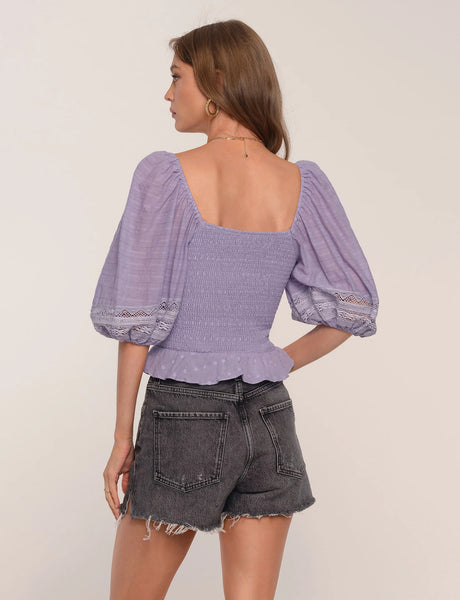 532313 Heartloom top cropped bleu lavande