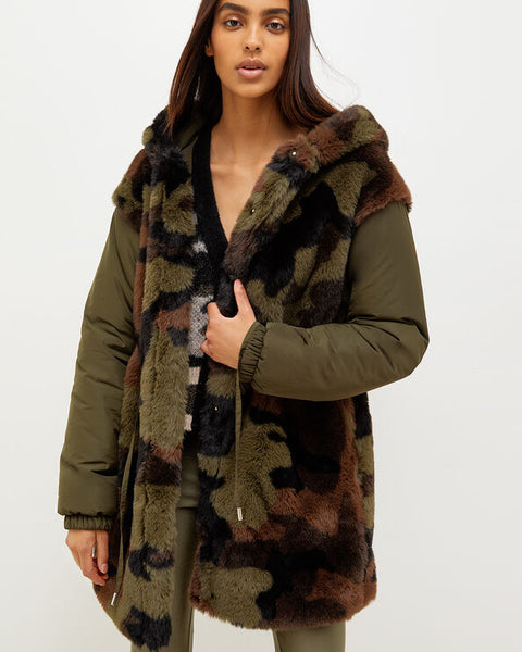 411922 Liu Jo manteau d’hiver camouflage réversible