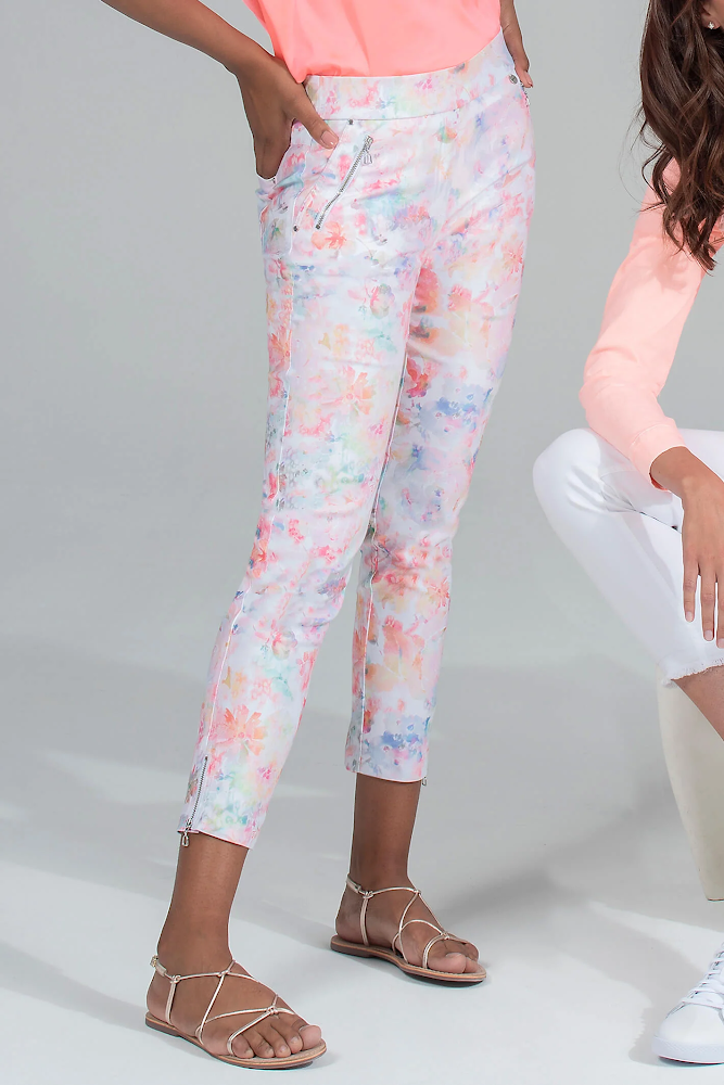 489613 Robell pantalon multicolore fleurs
