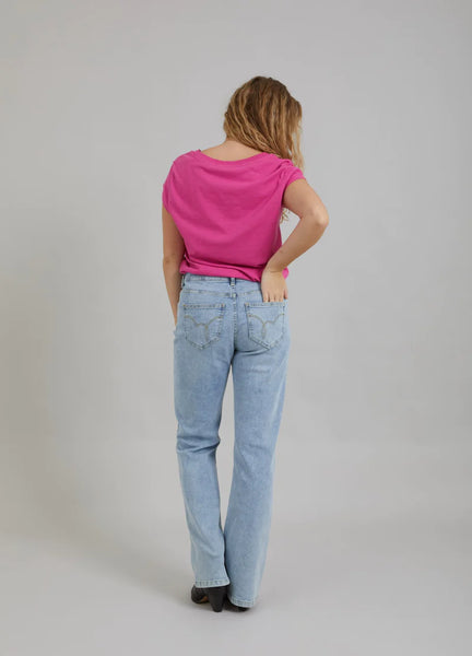 499313 Coster jean droit taille asymétrique