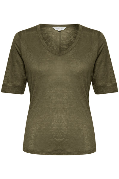458113 PartTwo t-shirt en Lin col V