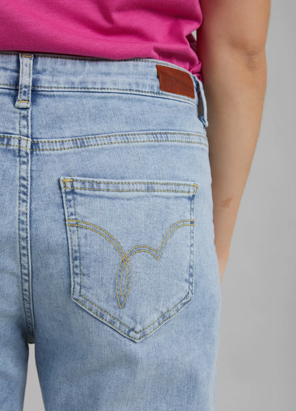 499313 Coster jean droit taille asymétrique