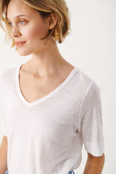 458113 PartTwo t-shirt en Lin col V