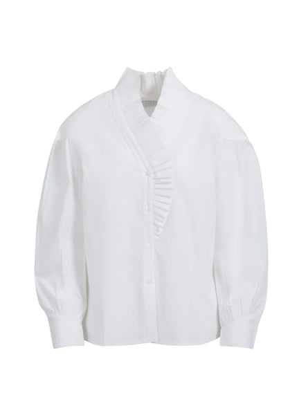 499413 Coster chemise blanche frisons